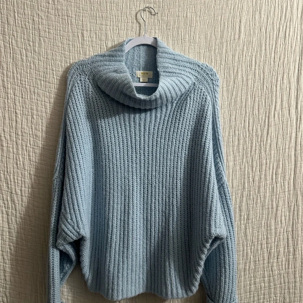 Maeve Light Blue Cowl Neck Sweater Sz sm